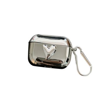Carcasă TPU cu design inimă electroplacat pentru AirPods 1/2, AirPods Pro și AirPods 3, turnare prin injecție