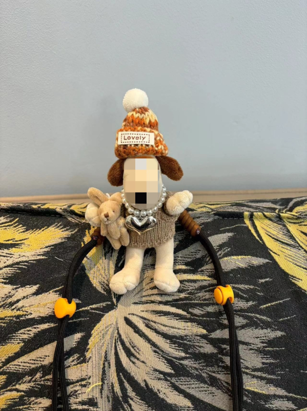 Pandantiv pluș pentru telefon, cu personaj pilot, imprimare silkscreen, decor