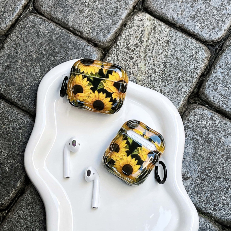 Θήκη AirPods με IMD και μοτίβο χρυσάνθεμο – σιλικόνη, καρτούν, για Apple AirPods 2/3, 4η γενιά και Pro 2