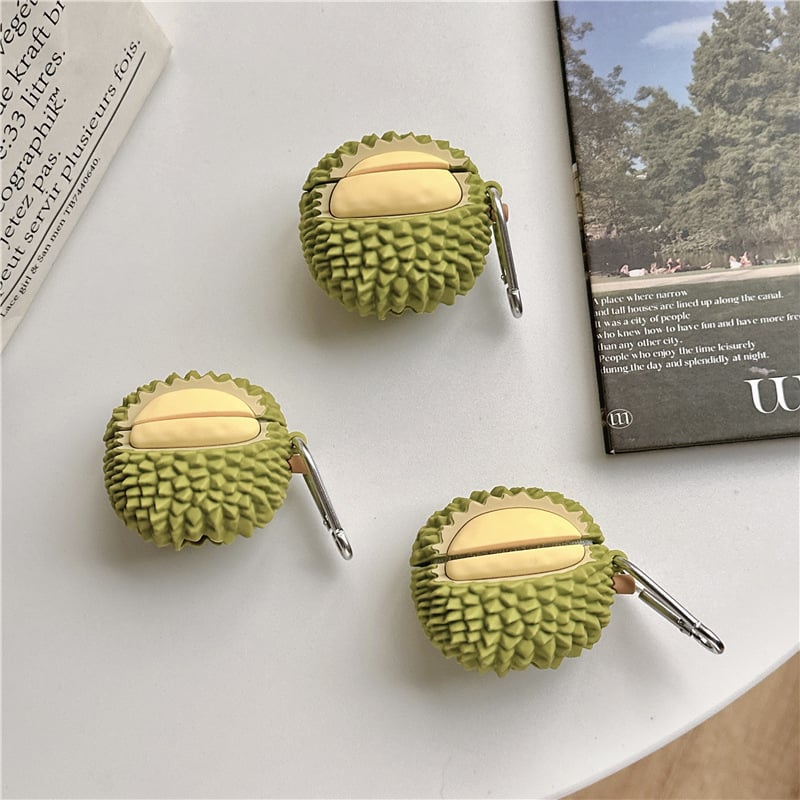 PVC púzdro pre AirPods Pro Musang King Durian – Apple, generácie 2/3/4, prenosný karikatúrny štýl, reliéfny dizajn, prispôsobiteľný