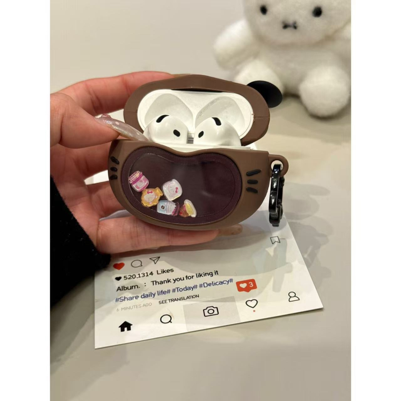 Xiao Yu Shell 658 Кутия за AirPods с котешки уши за AirPods 3 и AirPods Pro, релефна карикатура, персонализираема