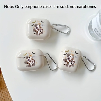 Husă AirPods Pro/Pro2, TPU, husă moale, stil minimalist, Halloween bat-ghost pattern, compatibilă cu Apple AirPods Pro/Pro2