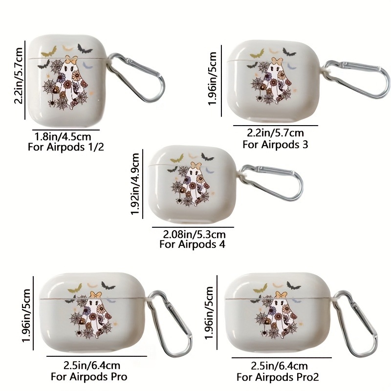 Husă AirPods Pro/Pro2, TPU, husă moale, stil minimalist, Halloween bat-ghost pattern, compatibilă cu Apple AirPods Pro/Pro2