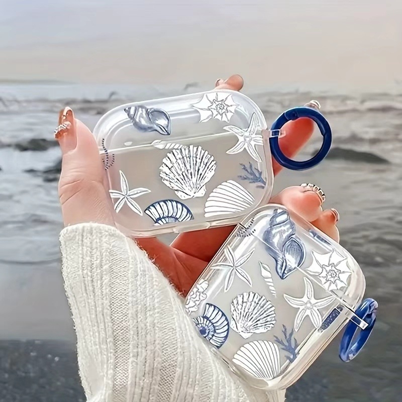 Torbica za slušalice s inspiracijom mora u obliku školjke za Apple AirPods 1–4 i AirPods Pro 2