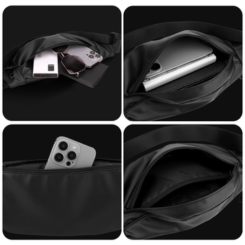 WEPOWER Geantă piept pentru bărbați — respirabilă, ultra-ușoară, reduce povara; Material: nylon; Căptușeală: poliester; Model: monocrom; Primăvară 2025