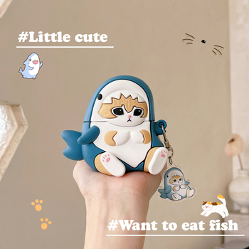 3D karikatura kućišta za AirPods Pro 2 s motivom shark-cat
