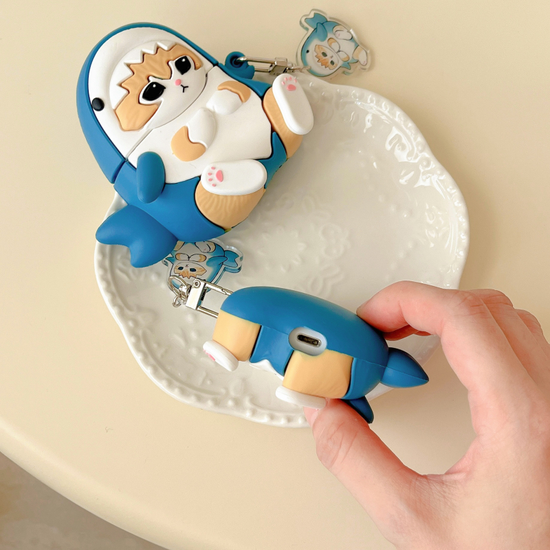 3D karikatura kućišta za AirPods Pro 2 s motivom shark-cat