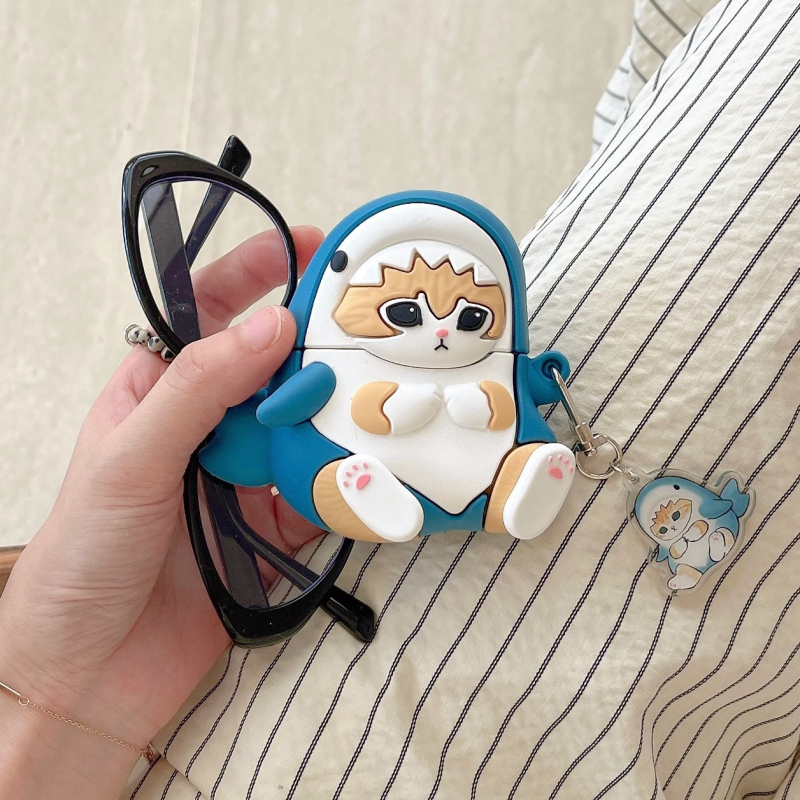3D karikatura kućišta za AirPods Pro 2 s motivom shark-cat