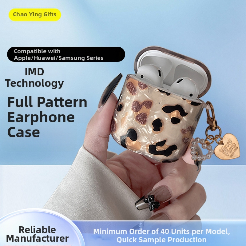 AirPods Pro 3 ja AirPods 4. põlvkonna kaitsekorpus – leopardimustriga, TPU+PET, IMD-protsess