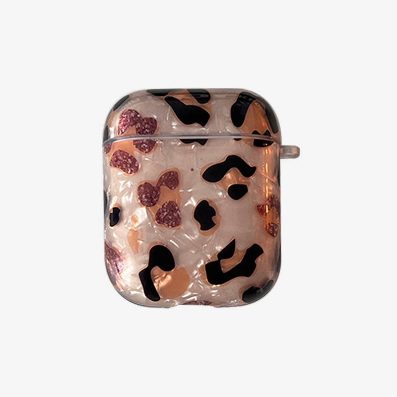 AirPods Pro 3 ja AirPods 4. põlvkonna kaitsekorpus – leopardimustriga, TPU+PET, IMD-protsess