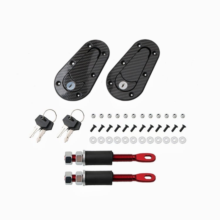 Variklio dangtelio užraktas automobiliui — kietas plastikas + aliuminio lydinys; modelis YT-1277; bendras suderinamumas; užrakto cilindras: Kitas