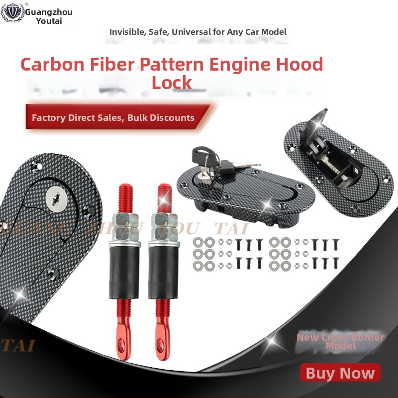 Dzinēja pārsega slēdzis auto — cieta plastmasa + alumīnija sakausējums; modelis YT-1277; vispārēja saderība; slēdža cilindrs: Cits