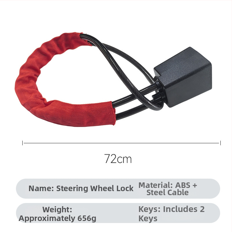 Stūres bloķētājs - Keyma, tērauda kabelis, B klases cilindrs, universāla saderība ar automobiļiem