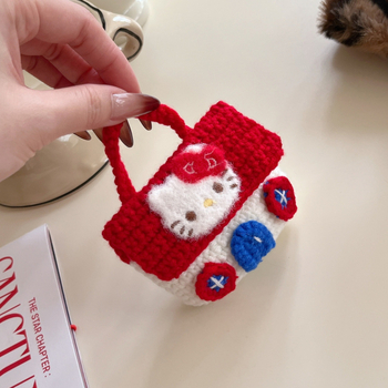 Carcasă de protecție pentru AirPods, silicon, stil desen animat, design embossat cu pălărie tricotată; compatibilă cu Apple și alte modele.