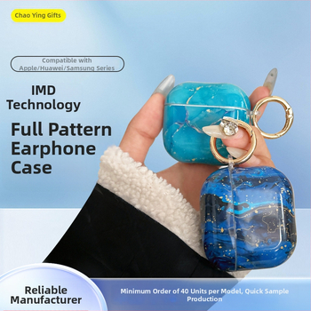 Ochranný kryt s mramorovým vzorom pre AirPods 3. generáciu, Huawei FreeBuds, Samsung Galaxy — TPU+PET materiál, IMD spracovanie, univerzálny minimalistický štýl