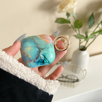 Márvány mintás védőtok AirPods 3. generációhoz, Huawei FreeBuds és Samsung Galaxy számára — TPU+PET anyag, IMD technológia, univerzális minimalistikus stílus