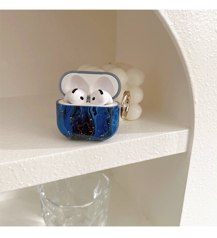 Márvány mintás védőtok AirPods 3. generációhoz, Huawei FreeBuds és Samsung Galaxy számára — TPU+PET anyag, IMD technológia, univerzális minimalistikus stílus