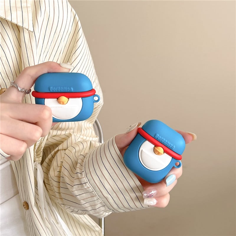 Carcasă Doraemon din silicon pentru AirPods Pro – husă moale, turnare prin injecție, compatibilă cu Apple AirPods Pro