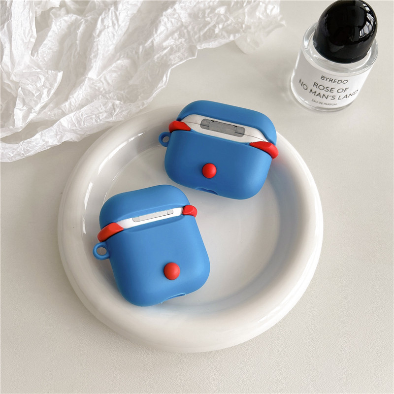 Carcasă Doraemon din silicon pentru AirPods Pro – husă moale, turnare prin injecție, compatibilă cu Apple AirPods Pro