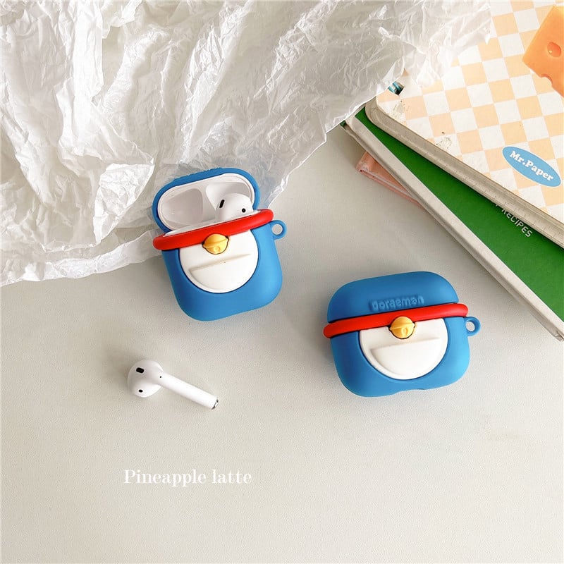 Carcasă Doraemon din silicon pentru AirPods Pro – husă moale, turnare prin injecție, compatibilă cu Apple AirPods Pro