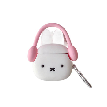 Carcasă protectoare din silicon pentru AirPods cu iepuraș, stil desene animate, turnare prin injecție, compatibil cu Apple AirPods și alte modele