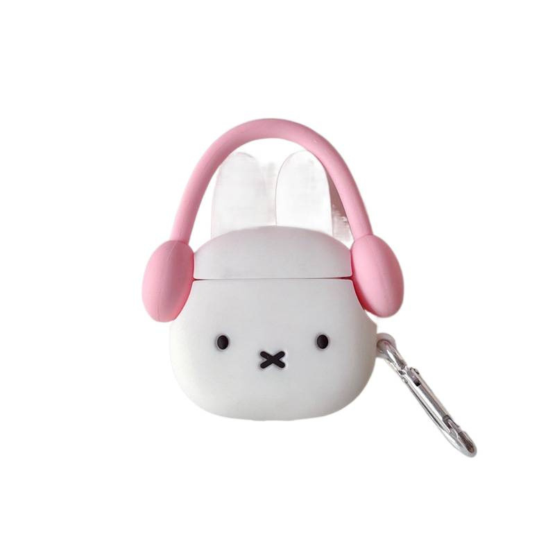 Carcasă protectoare din silicon pentru AirPods cu iepuraș, stil desene animate, turnare prin injecție, compatibil cu Apple AirPods și alte modele