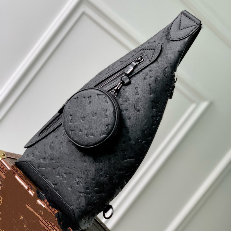 Geantă pentru piept în piele naturală, stil unisex, extensibilă, model solid, căptușeală din poliester, primăvara 2025