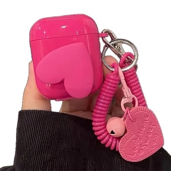 Husă de protecție pentru AirPods cu design inimă 3D, semi-transparentă, TPU, fabricată prin injecție, compatibilă cu AirPods 1/2, AirPods Pro și AirPods 3.