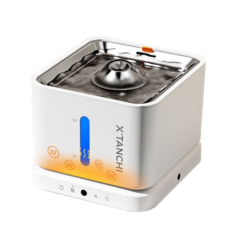 Dispenser de apă pentru animale de companie, cu design detașabil, încălzire la temperatură constantă, funcționare automată, filtru-cartuș, fără fir, pentru câini și pisici