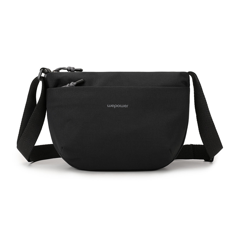 Wepower Geantă de umăr pentru bărbați din nylon, impermeabilă, căptușită cu poliester, model solid, pentru utilizare zilnică