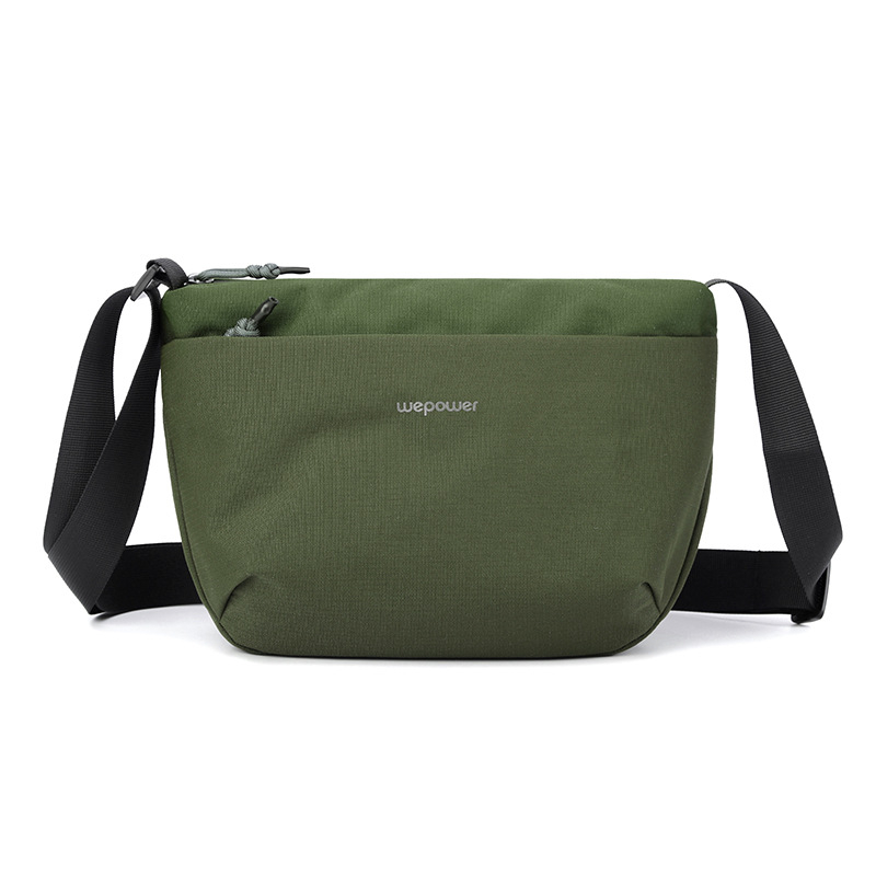 Wepower Geantă de umăr pentru bărbați din nylon, impermeabilă, căptușită cu poliester, model solid, pentru utilizare zilnică