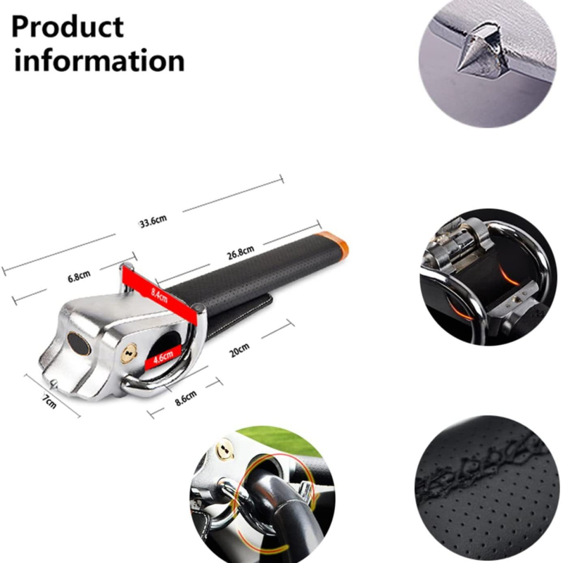 Lacăt antifurt auto ZZ0816, cilindru din cupru, construcție metalică, pentru toate modelele