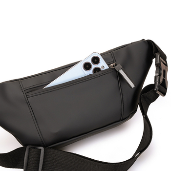 Geantă de piept pentru bărbați – Material: Skin Membrane; Impermeabilă; Rezistentă la abraziune; Anti-furt; Captușală poliester