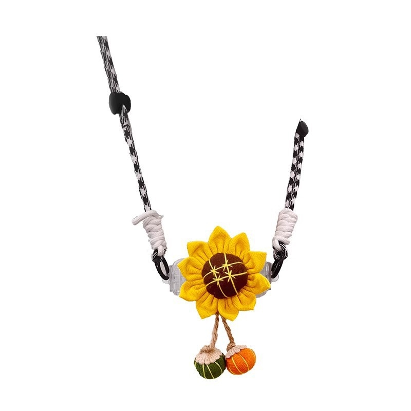 Lanyard pentru telefon - pluș, șnur din polyester, cataramă metalică, unisex, confecționat manual