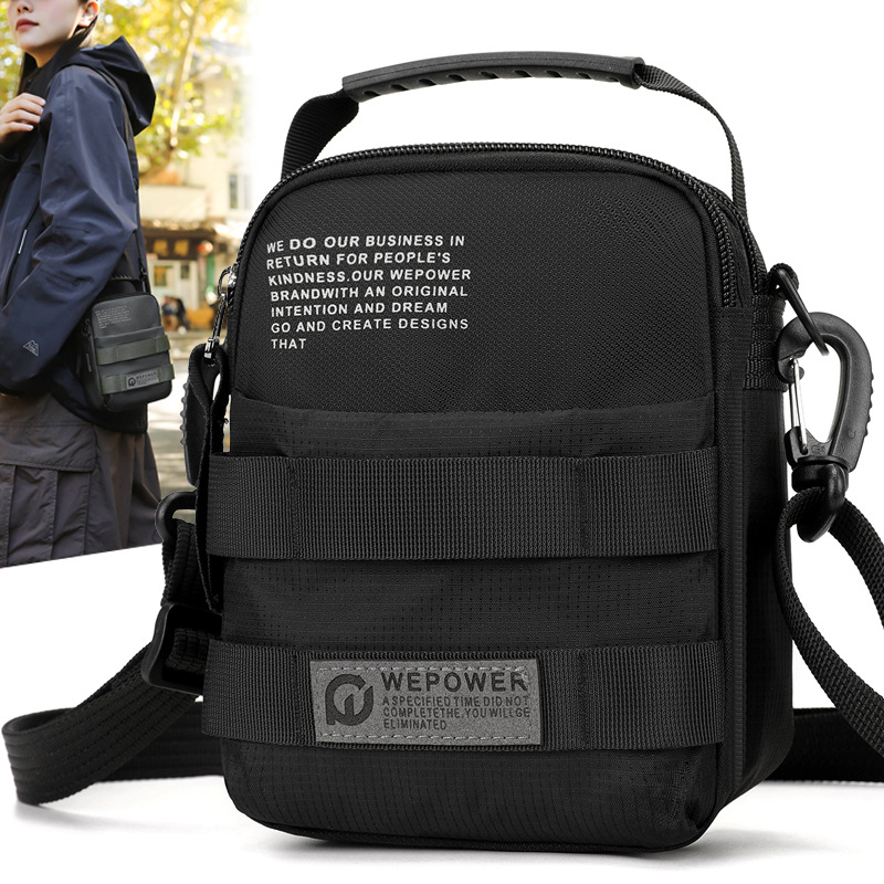 WEPOWER Geantă de umăr pentru bărbați — Nailon, Impermeabilă, Model: Litere, Primăvara 2025
