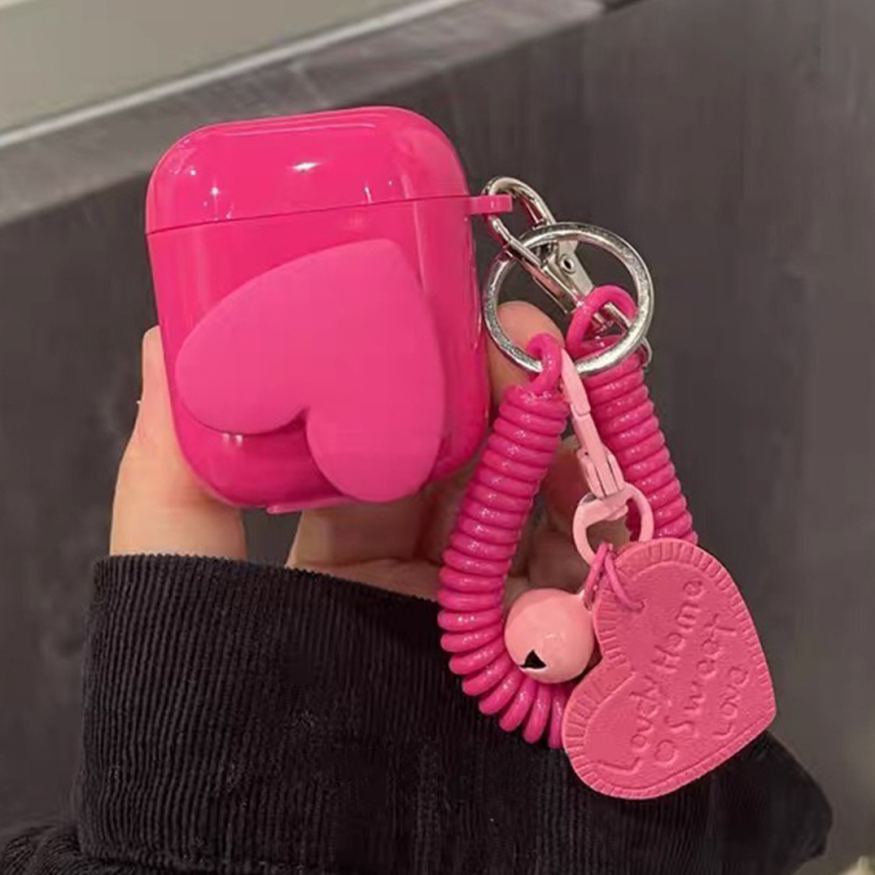 Privjesak u obliku srca ružičasto-crvene boje za futrolu AirPods Pro