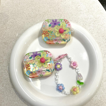 Carcasă pentru AirPods 4-a generație și AirPods Pro 2-a generație – TPU, imprimare, model floral de primăvară, personalizabil