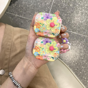 Carcasă pentru AirPods 4-a generație și AirPods Pro 2-a generație – TPU, imprimare, model floral de primăvară, personalizabil