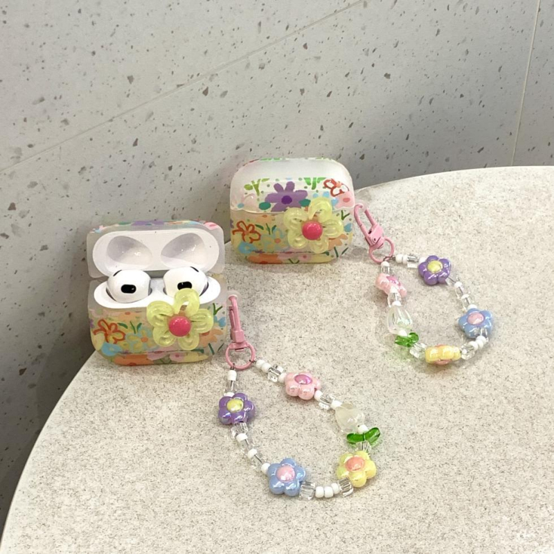 Carcasă pentru AirPods 4-a generație și AirPods Pro 2-a generație – TPU, imprimare, model floral de primăvară, personalizabil