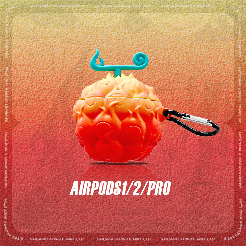 Carcasă protecție AirPods 4 Gen - design One Piece Devil Fruit, PVC, husă moale tip shell, injecție prin turnare, compatibil cu Apple