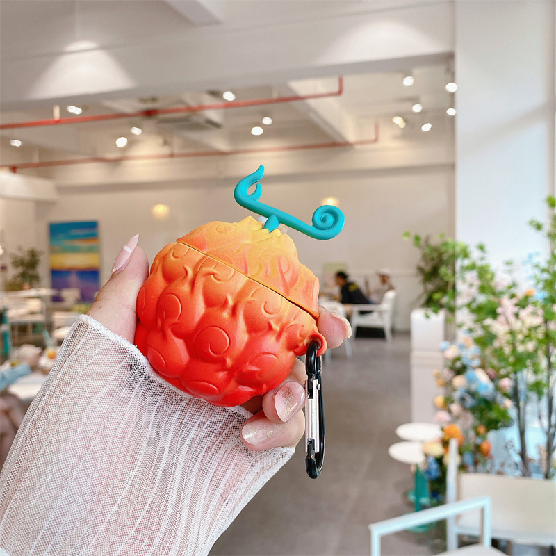 Carcasă protecție AirPods 4 Gen - design One Piece Devil Fruit, PVC, husă moale tip shell, injecție prin turnare, compatibil cu Apple