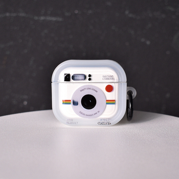 Carcasă pentru AirPods – TPU, turnare prin injecție, design minimalist inspirat de Polaroid, compatibilă cu AirPods 1–4, personalizabilă