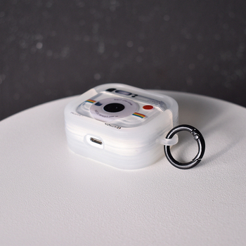 Carcasă pentru AirPods – TPU, turnare prin injecție, design minimalist inspirat de Polaroid, compatibilă cu AirPods 1–4, personalizabilă