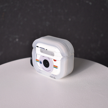 Carcasă pentru AirPods – TPU, turnare prin injecție, design minimalist inspirat de Polaroid, compatibilă cu AirPods 1–4, personalizabilă