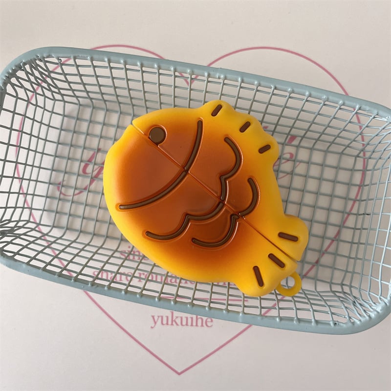 Ochranný obal na AirPods Pro s motívom Taiyaki – mäkký PVC kryt, karikatúrny štýl, vstrekovacie formovanie, kompatibilný s AirPods Pro 3./4. generácie a Pro 2
