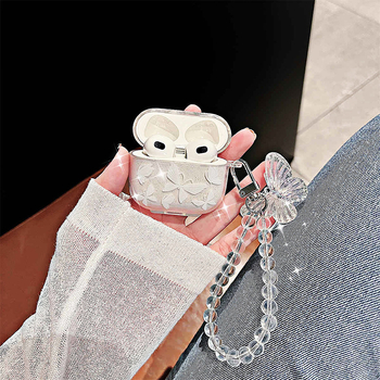 TPU ochranný obal na AirPods Pro – reliéfny vzor, polopriesvitný, prenosný, kompatibilný s Apple