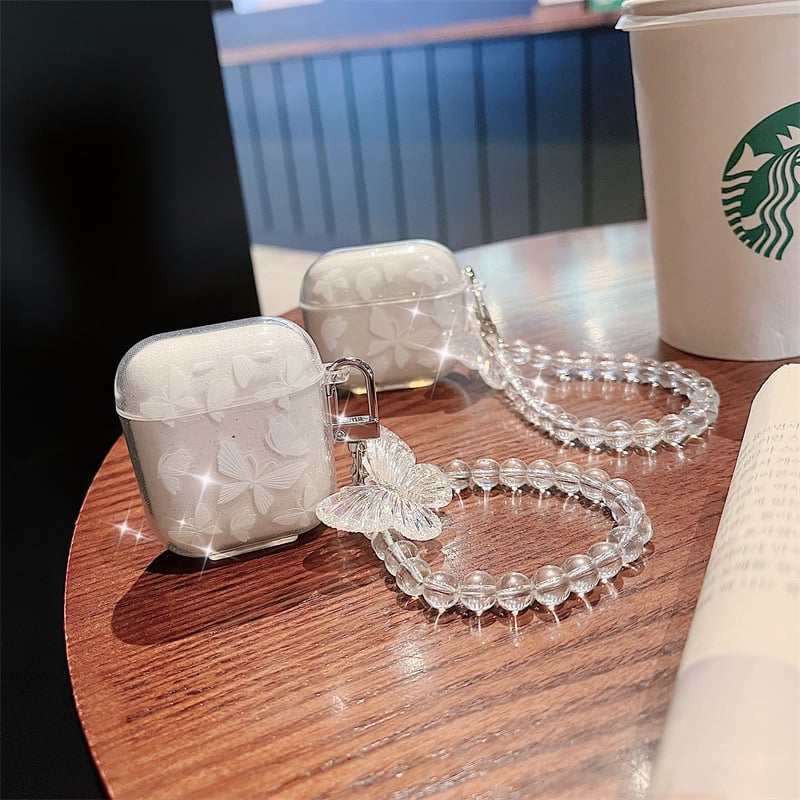 TPU ochranný obal na AirPods Pro – reliéfny vzor, polopriesvitný, prenosný, kompatibilný s Apple