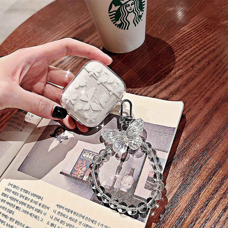 TPU ochranný obal na AirPods Pro – reliéfny vzor, polopriesvitný, prenosný, kompatibilný s Apple