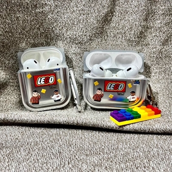 Ochranný obal pre AirPods 4/3 a AirPods Pro 2 — TPU, ručne vyrobený; prenášateľný štýl; prispôsobiteľný; polopriesvitný karikatúrny dizajn