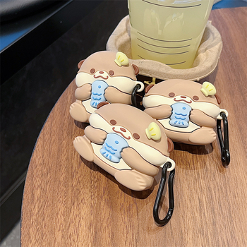 Sladký mláďa vydry ochranný obal pre AirPods Pro 3. a 4. generáciu a Pro 2. generáciu — PVC materiál, mäkké puzdro, kreslený štýl, vstrekovanie, možnosť prispôsobenia